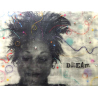 "Dream" encaustic mixed-media painting